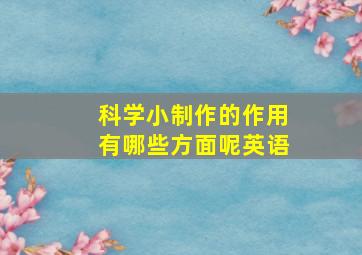 科学小制作的作用有哪些方面呢英语