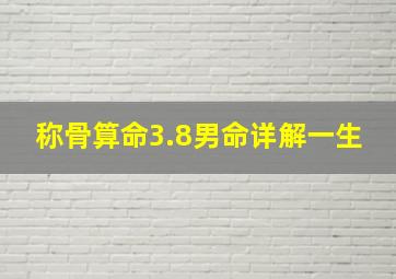 称骨算命3.8男命详解一生