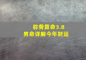 称骨算命3.8男命详解今年财运