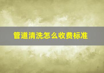 管道清洗怎么收费标准