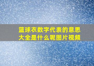 篮球衣数字代表的意思大全是什么呢图片视频