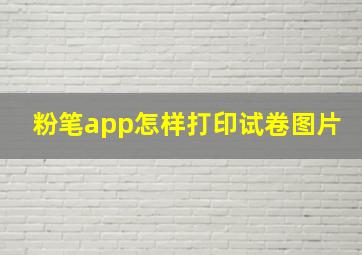 粉笔app怎样打印试卷图片