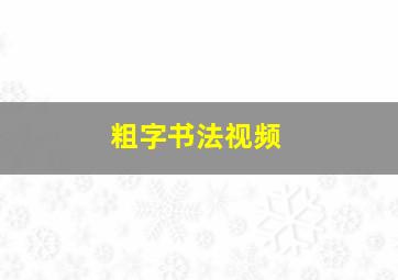 粗字书法视频