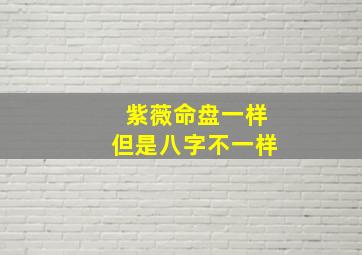 紫薇命盘一样但是八字不一样