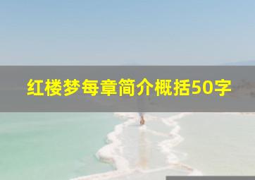 红楼梦每章简介概括50字