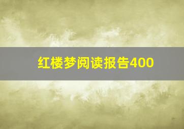 红楼梦阅读报告400