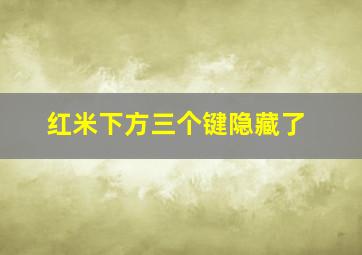 红米下方三个键隐藏了