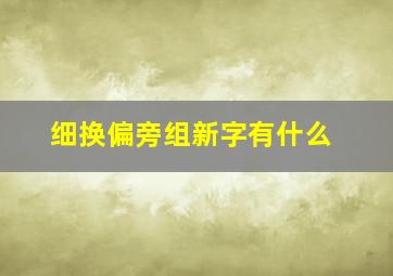 细换偏旁组新字有什么