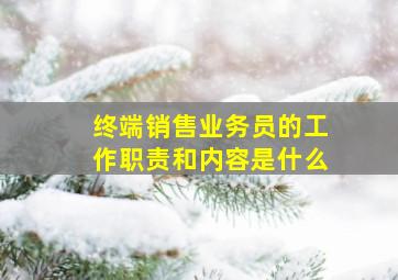 终端销售业务员的工作职责和内容是什么