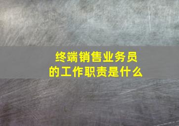 终端销售业务员的工作职责是什么