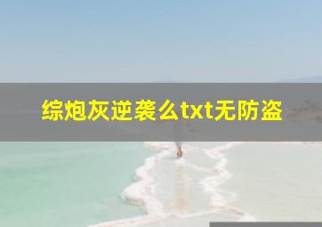 综炮灰逆袭么txt无防盗