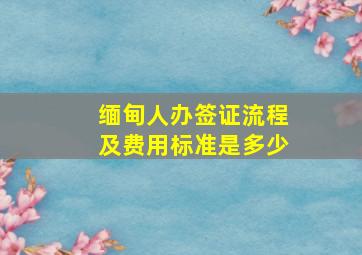 缅甸人办签证流程及费用标准是多少