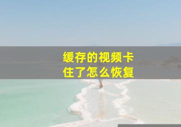 缓存的视频卡住了怎么恢复