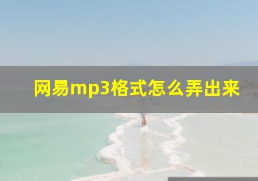 网易mp3格式怎么弄出来