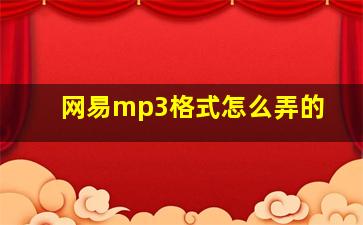 网易mp3格式怎么弄的