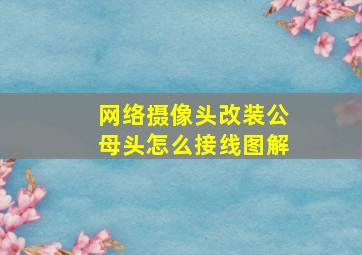 网络摄像头改装公母头怎么接线图解