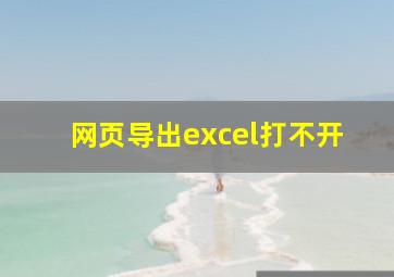 网页导出excel打不开