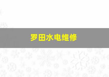 罗田水电维修