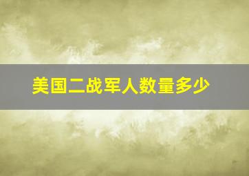 美国二战军人数量多少