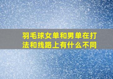 羽毛球女单和男单在打法和线路上有什么不同