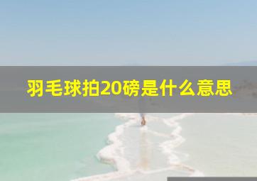 羽毛球拍20磅是什么意思