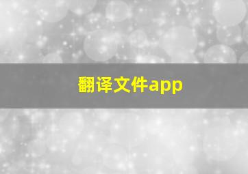 翻译文件app