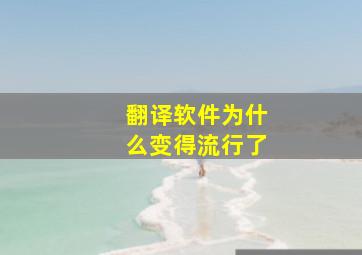 翻译软件为什么变得流行了