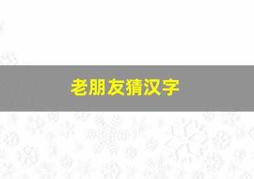 老朋友猜汉字