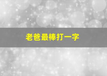 老爸最棒打一字