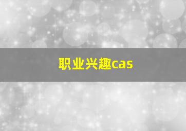 职业兴趣cas