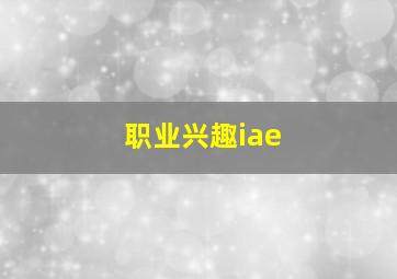 职业兴趣iae