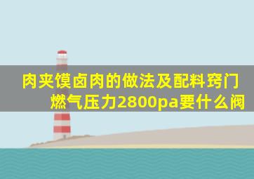 肉夹馍卤肉的做法及配料窍门燃气压力2800pa要什么阀