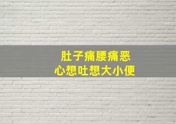 肚子痛腰痛恶心想吐想大小便