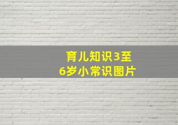 育儿知识3至6岁小常识图片