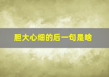 胆大心细的后一句是啥