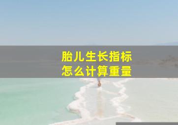 胎儿生长指标怎么计算重量