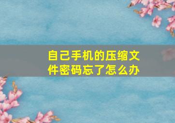 自己手机的压缩文件密码忘了怎么办