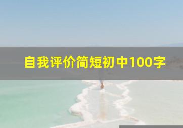 自我评价简短初中100字