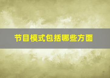 节目模式包括哪些方面