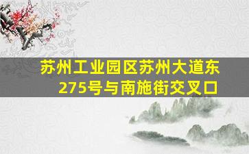 苏州工业园区苏州大道东275号与南施街交叉口