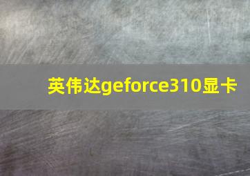 英伟达geforce310显卡