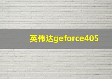 英伟达geforce405