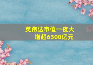 英伟达市值一夜大增超6300亿元