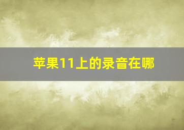 苹果11上的录音在哪