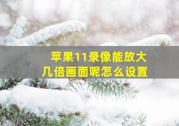 苹果11录像能放大几倍画面呢怎么设置