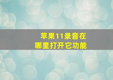 苹果11录音在哪里打开它功能