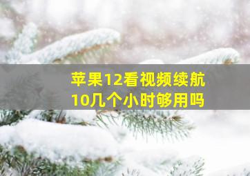 苹果12看视频续航10几个小时够用吗