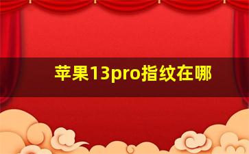 苹果13pro指纹在哪