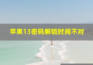 苹果13密码解锁时间不对