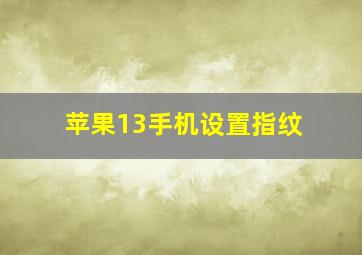 苹果13手机设置指纹